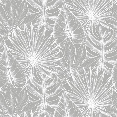 Tropical Palm Tree Grey Light Palm Tree Wallpaper Tenstickers