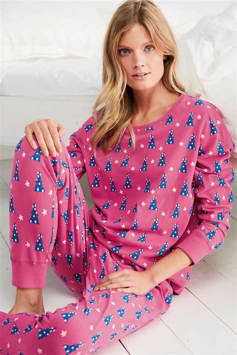 Buy Pink Christmas Print Cotton Pyjamas From The Next Uk Online Shop
