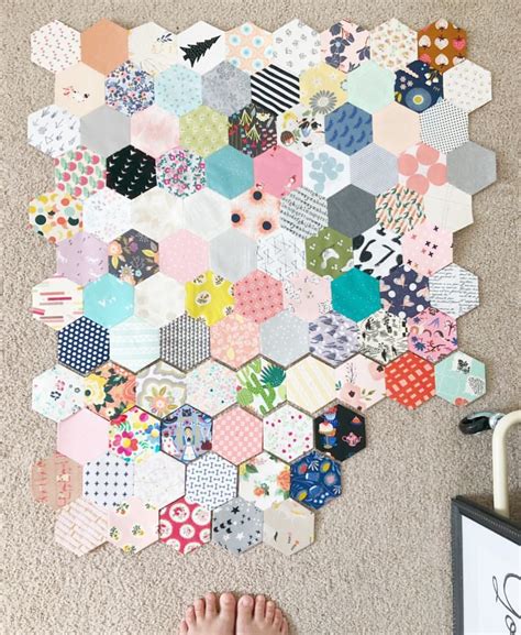 Is an alternative to paper in english paper piecing and is left in! Modern scrap hexi quilt- love epp (English paper piecing!) | English paper piecing, English ...
