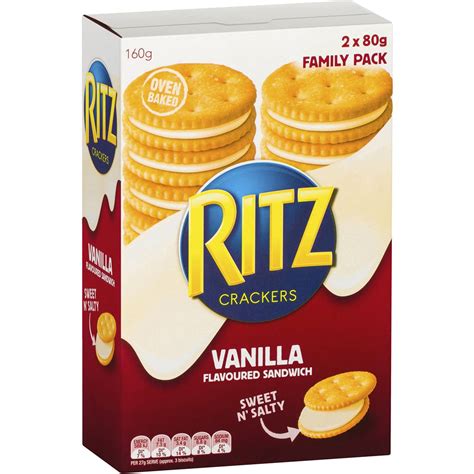 Ritz Crackers Vanilla Flavoured Sandwich 160g Woolworths