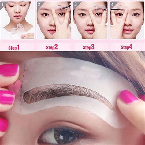 fashion 24 styles eyebrow shaping stencils grooming kit makeup shaper set template tool in