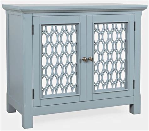 Jofran Inc Isabella Blue 38 Mirrored Accent Cabinet Bob Mills Furniture