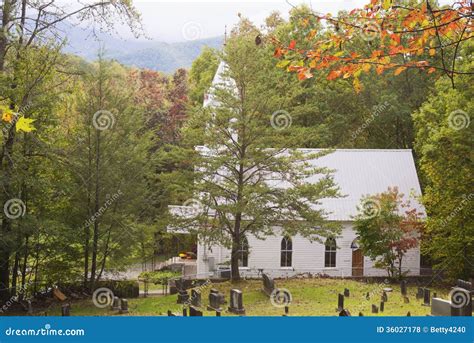 A Little White Church Resided In The Appalachian Mountains Stock Photo