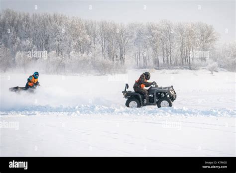 Unidentified Motocross Rider On Quad Bike At Opening Motocross Season