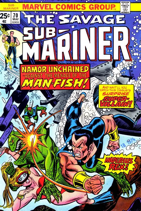 Sub Mariner 70 Cover By Gil Kane Comics Marvel Comics Covers Marvel Comic Books