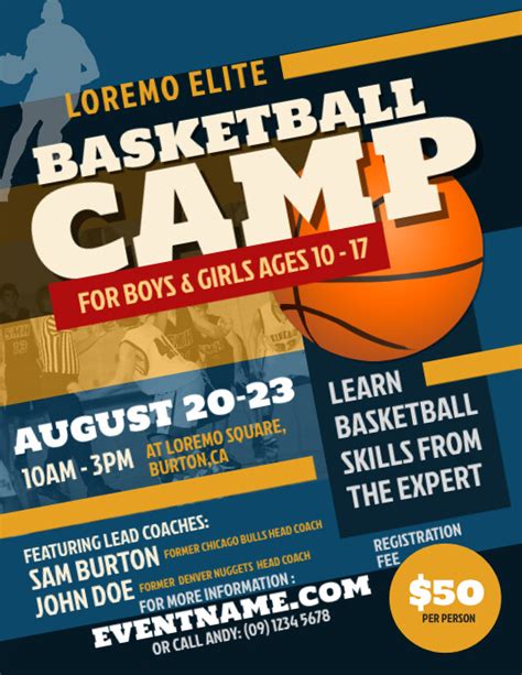 Basketball Camp Flyer Template Postermywall