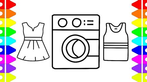 Colour washing machine colouring page. Washing Machine Drawing | Free download on ClipArtMag
