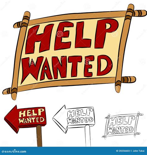 Help Wanted Sign Set Stock Vector Illustration Of Frame 20256603