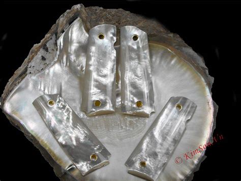 Colt 1911a1 Pistol Grips Made From Natural Horn Bone Mother Of Pearl