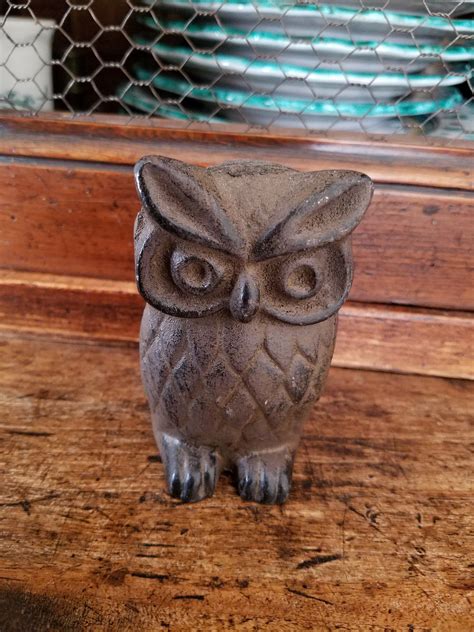 Wise Old Owl Cast Iron Owlmetal Owl Bronze Finish Owl Etsy In 2020