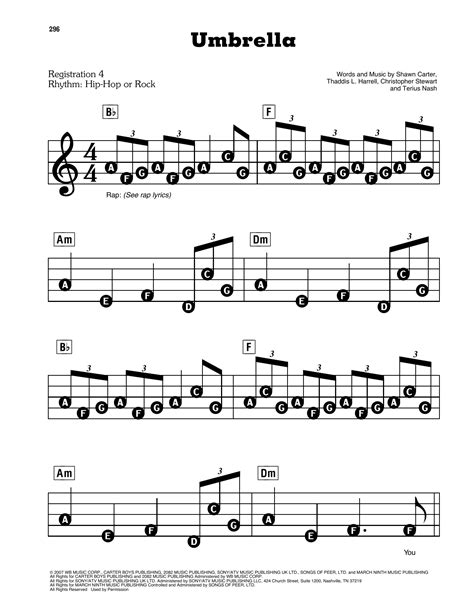 umbrella sheet music rihanna featuring jay z e z play today