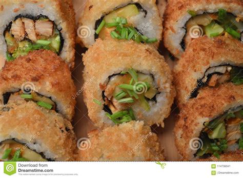 Deep Fried Sushi Rolls Ready To Serve Stock Image Image Of Cuisine