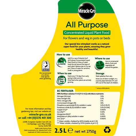 Miracle Gro 119386 All Purpose Concentrate Liquid Plant Food 25 Litre