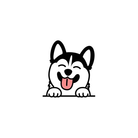 Cute Siberian Husky Dog Smiling Cartoon Vector Illustration 5230450