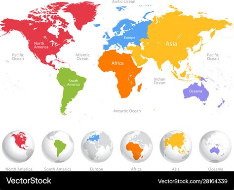 World Map Divided By Continents