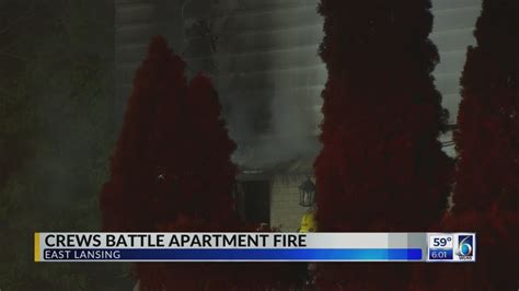 Crews Battle Apartment Fire In East Lansing Youtube