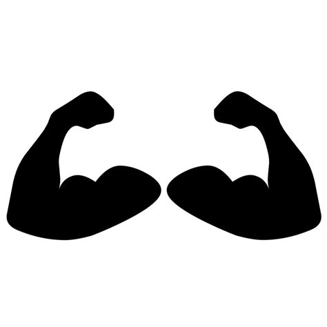 Biceps Muscle Icon The Left And Right Arms Are Black On A White