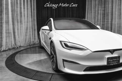 Used 2021 Tesla Model S Plaid Sedan Pearl White Full Self Driving 0 60