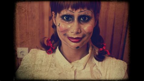 Annabelle Doll Makeup Halloween 2014 Youtube