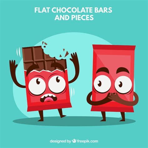 Free Vector Funny Cartoons Of Chocolate Bars
