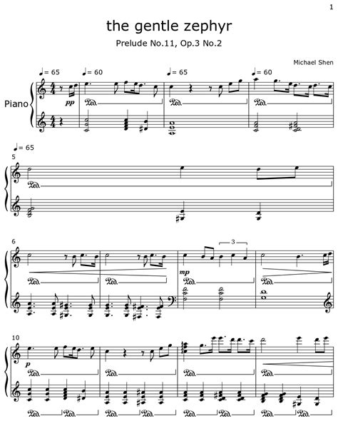 The Gentle Zephyr Sheet Music For Piano