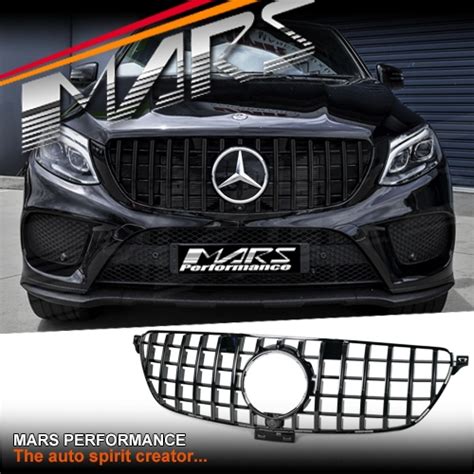 Gloss Black Amg Gt Style Front Bumper Bar Grille Grill For Mercedes