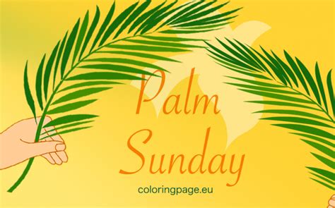 Palm Sunday Holiday Card Free Coloring Page