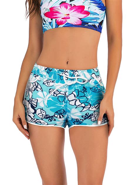 Women Floral Printed Activewear Lounge Shorts With Pocket Ladies Fitness Gym Shorts Jogging Hot