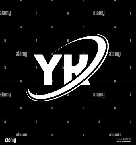 yk y k letter logo design initial letter yk linked circle uppercase monogram logo white color