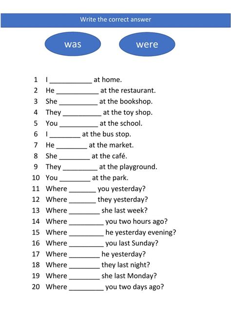 Module 8 Where Were You Yesterday Was And Were Worksheet English