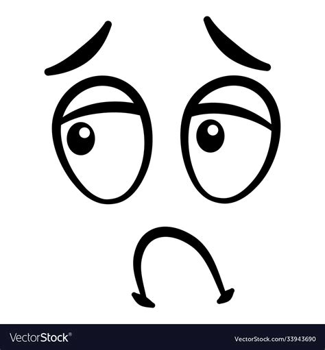 Cartoon Face Expressive Eyes And Mouth Smiling Vector Image