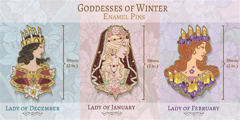 Enamel Pin Concepts Goddesses Of Winter By Angelasasser On Deviantart