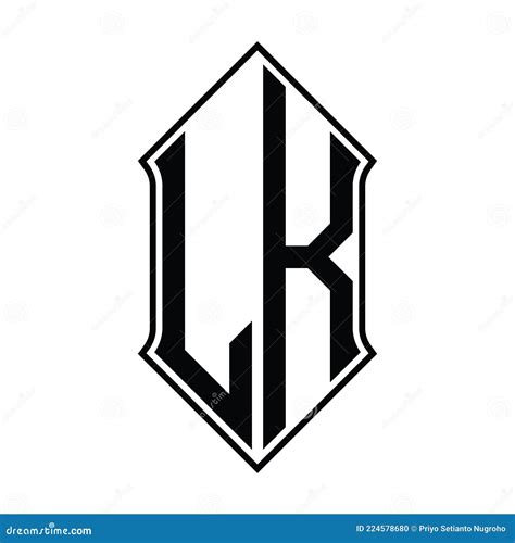Lk Logo Monogramm Mit Schirmform Und Umriss Design Vorlage Vektor