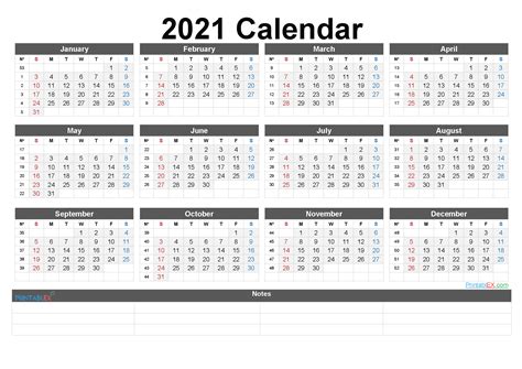 Free printable yearly calendar 2021. 2021 Week Calendar | 2021 Calendar