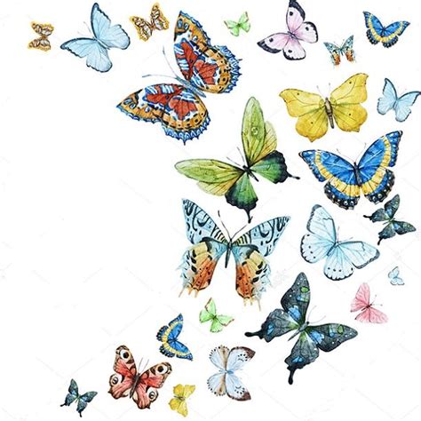 Flying Butterflies Butterfly Watercolor Butterfly Art Print