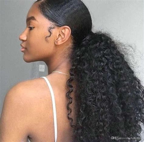Afro Kinky Curly Drawstring Ponytail Human Hair For Black Women 100g