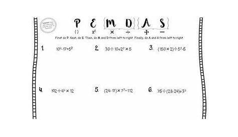 Order of Operations PEMDAS Differentiated Worksheets and Assessments
