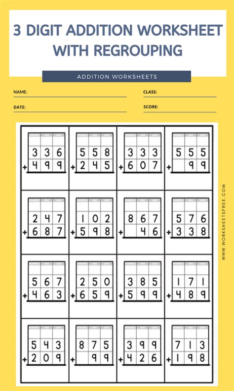 3 Digit Addition No Regrouping Worksheets Triple Digit Addition