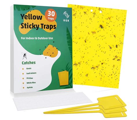 Kgk Sticky Traps 30 Pack Dual Sided Yellow Sticky Traps For Fungus