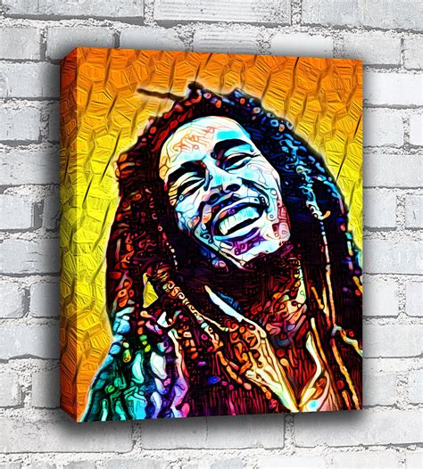 Bob Marley Original Digital Art Framed Canvas Etsy Uk Framed Art