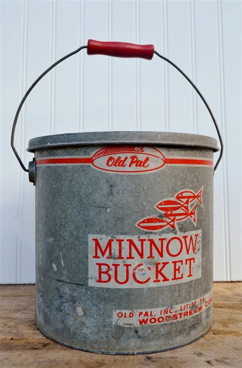 Old Pal Minnow Bucket Galvanized Metal By Relicsandrhinestones