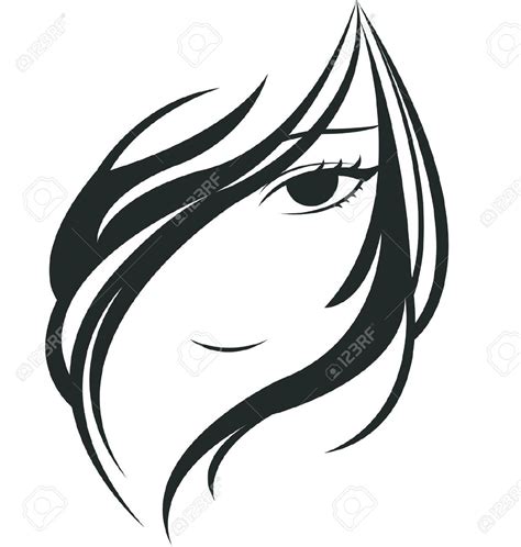 21258551 Silhouette Of Young Woman Face Stock Vector 1237×1300