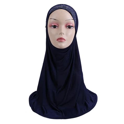 elegant rhinestone decoration hijab long head wraps women luxury hijab headscarf muslim islamic