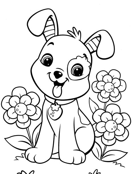Coloring Pages Dog Printable Pug Dogs Kids Print Puppy Animals Sheets