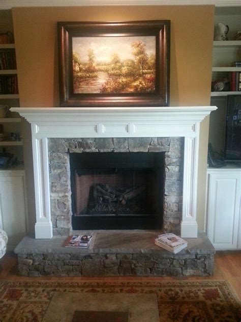 Stone Fireplace With Raised Hearth Fireplaces Pinterest Stone
