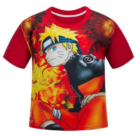 New Summer Naruto Anime Cartoon Printed Kids Cotton Short Sleeved T