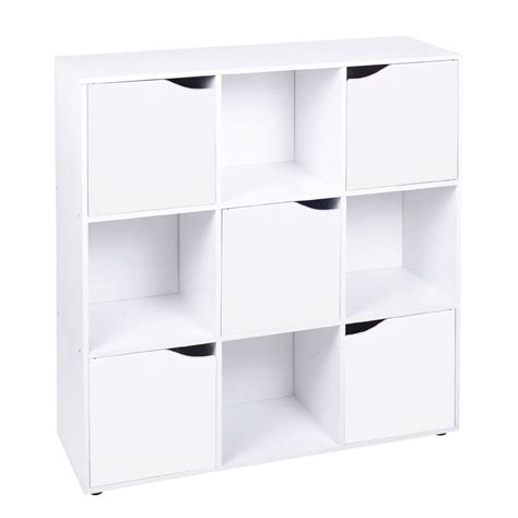 Wooden 9 Cube 5 Doors Storage Unit Cupboard Bookcase Shelving Display