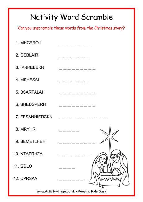 Nativity Word Scramble 2 For Our Monday Night Kiddos Christmas