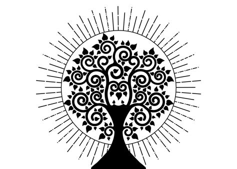 Bodhi Tree Logo Ftestickersfreetoedit Simple Easy Buddha Drawing Png