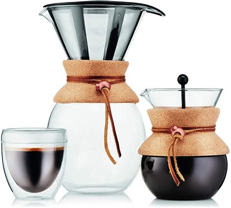 Bodum Pour Over Coffee Maker With Filter 17 Ounce 05 Liter Cork Band
